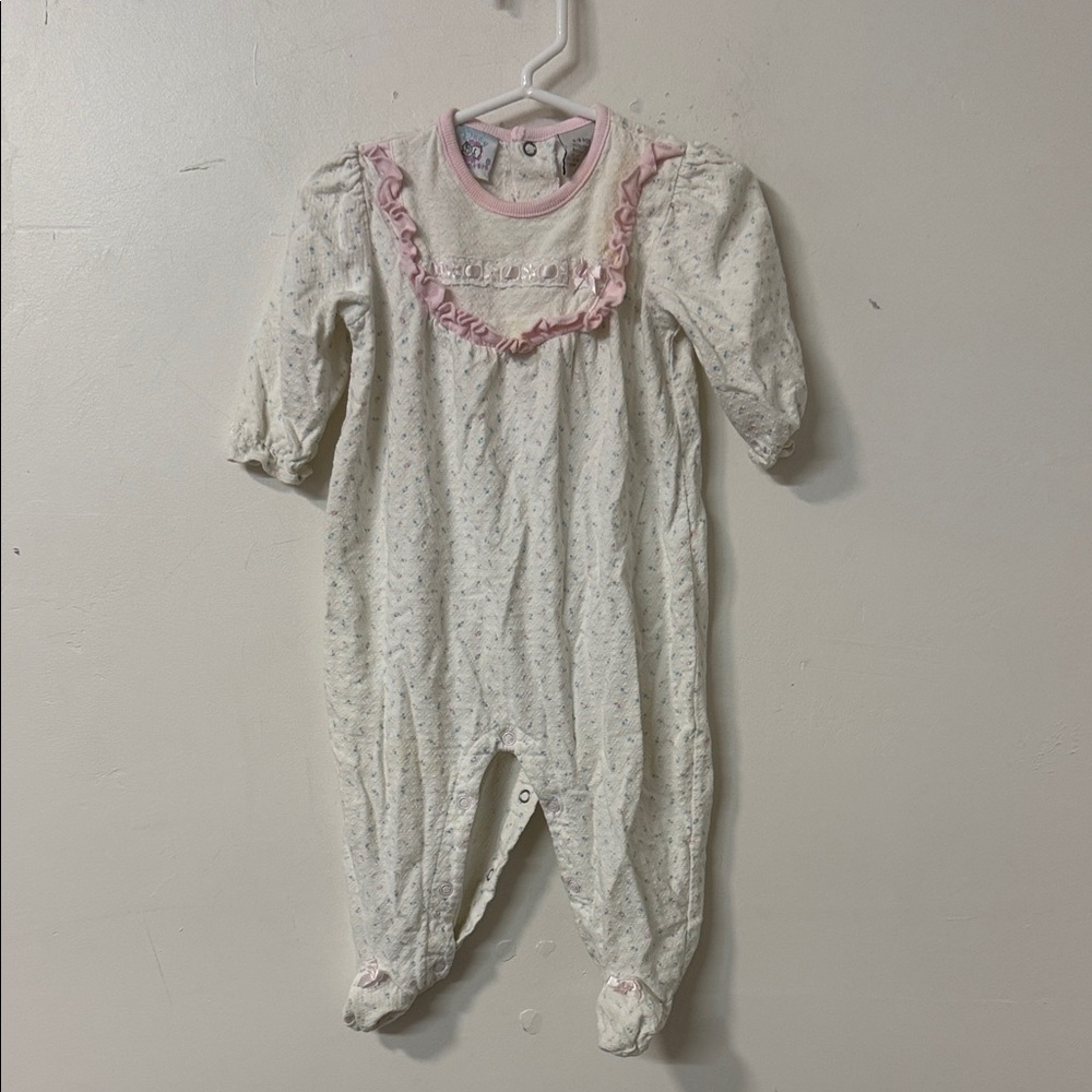 Charming Cream and Pink Kids Footie 90’s